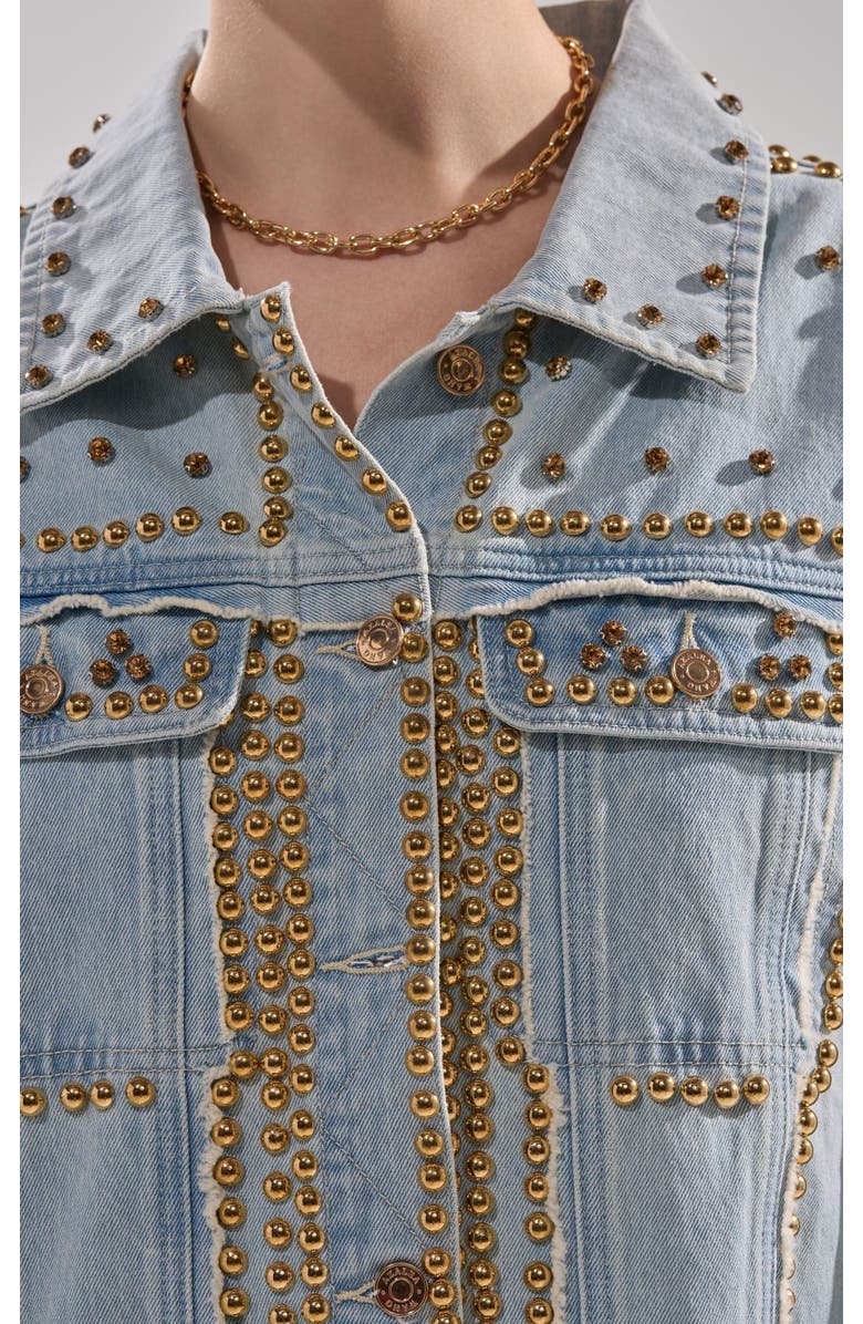 AZALEA WANG Sable Embellished Jacket, Alternate, color, Denim