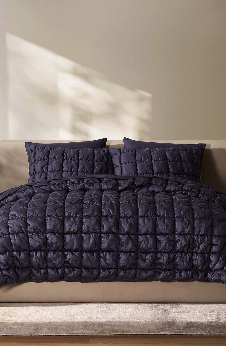 Sunday Citizen Puff Squares Set of 2 Pillow Shams, Alternate, color, Baritone Blue