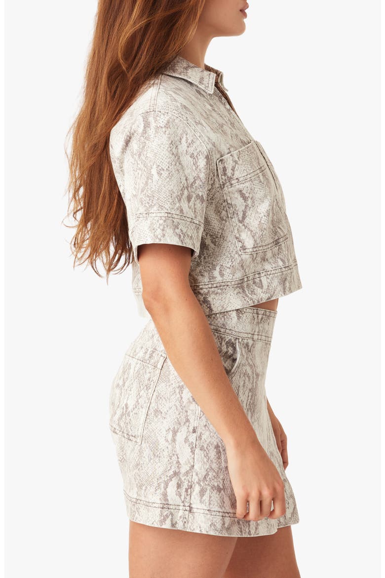 Snakeskin Print Denim Crop Top, Alternate, color, SNAKE PRINT