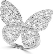 EFFY Diamond Butterfly Statement Ring in 14K White Gold