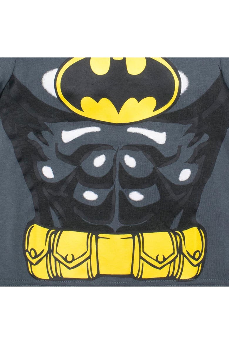 Justice League Batman T-Shirt with Cape, Alternate, color, Batman Grey