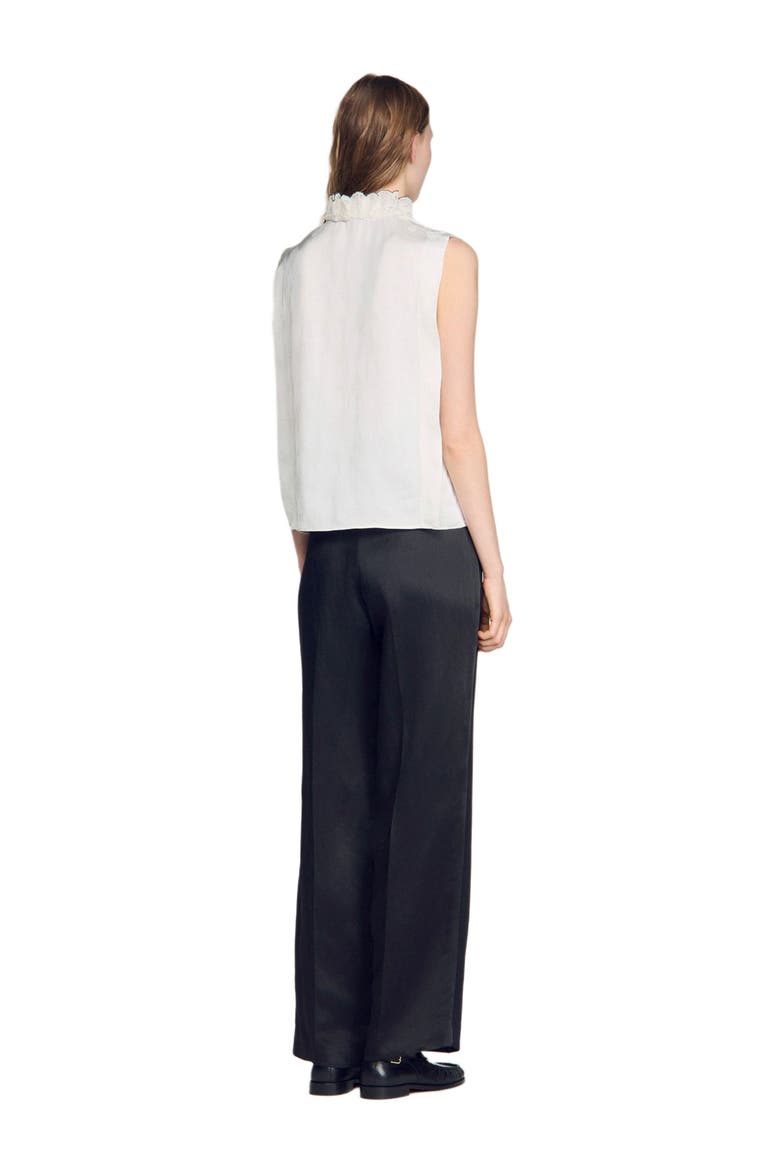 Ruffled collar shirt, Alternate, color, Ecru