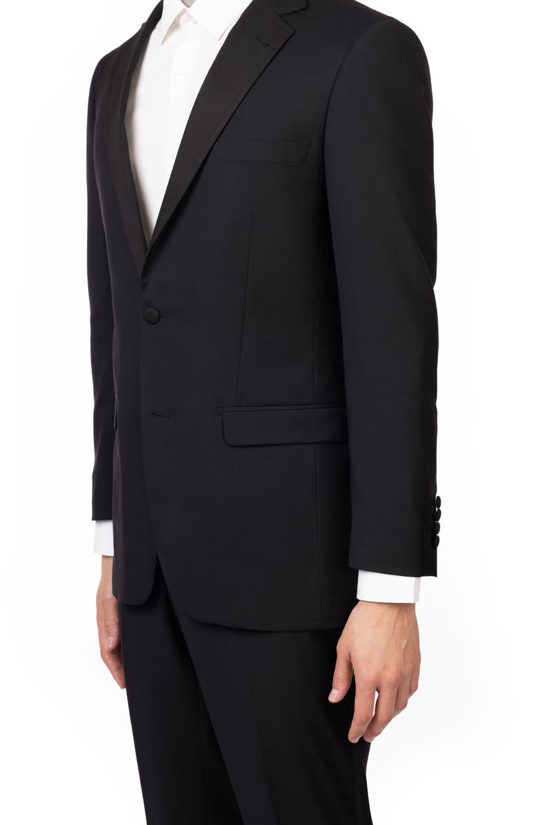 ZANETTI Black Slim Fit Mélange Tuxedo, Alternate, color, Black