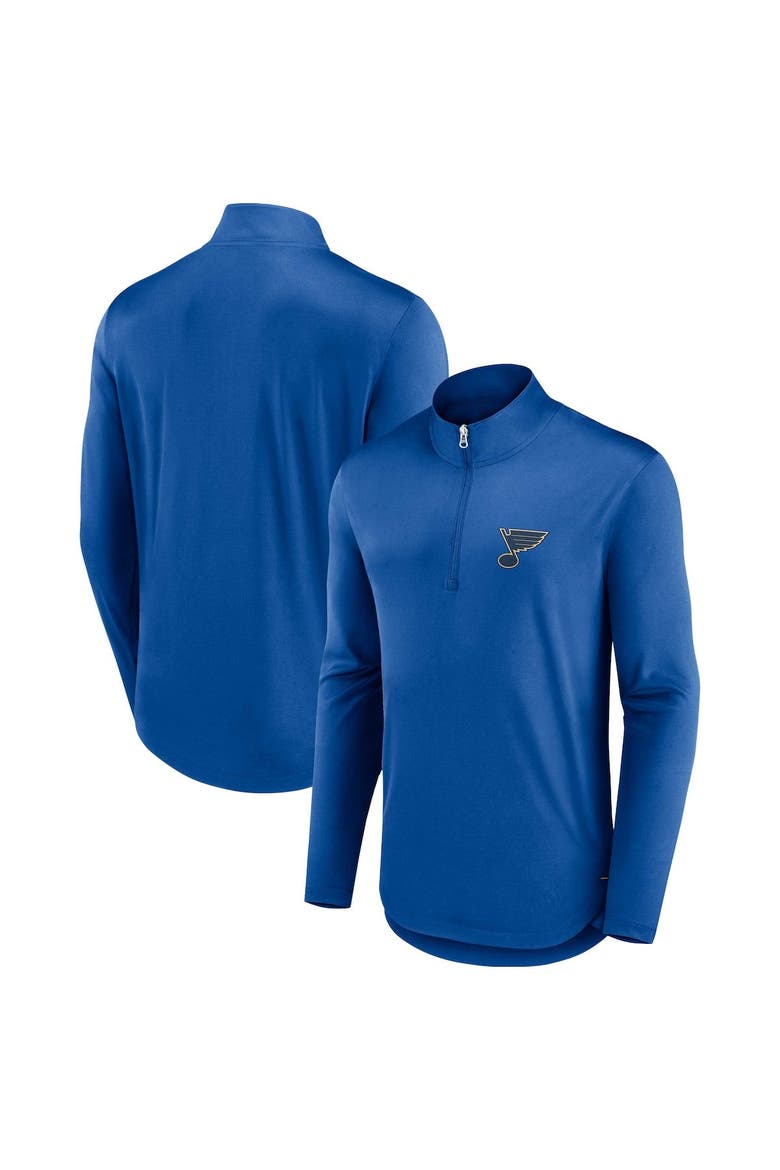 Men's Fanatics Branded Blue New York Rangers Tough Minded Quarter-Zip Top, Alternate, color, Blue