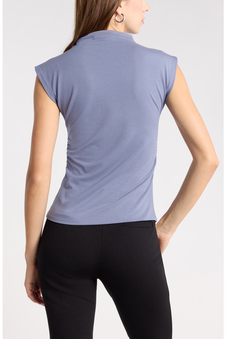 Sleeveless Ruched Mock Neck Top, Alternate, color, GREY FOLKSTONE