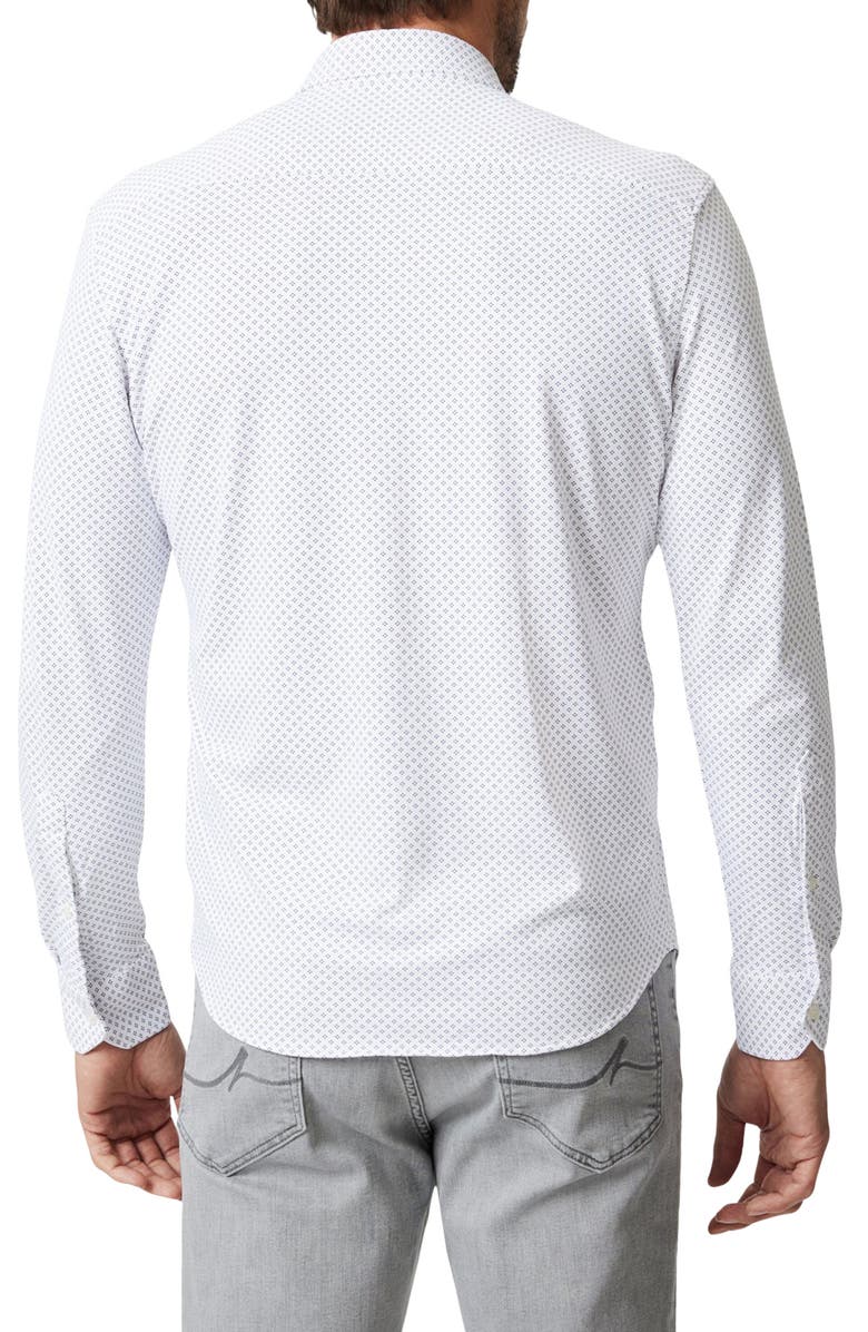 34 Heritage Modern Fit Diamond Dot Tech Button-Up Shirt, Alternate, color, White