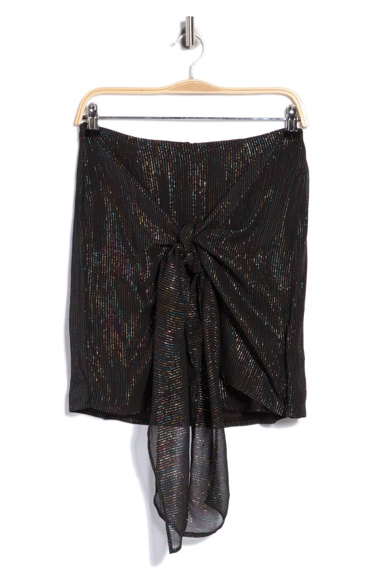 Cora Metallic Miniskirt, Alternate, color, BLACK