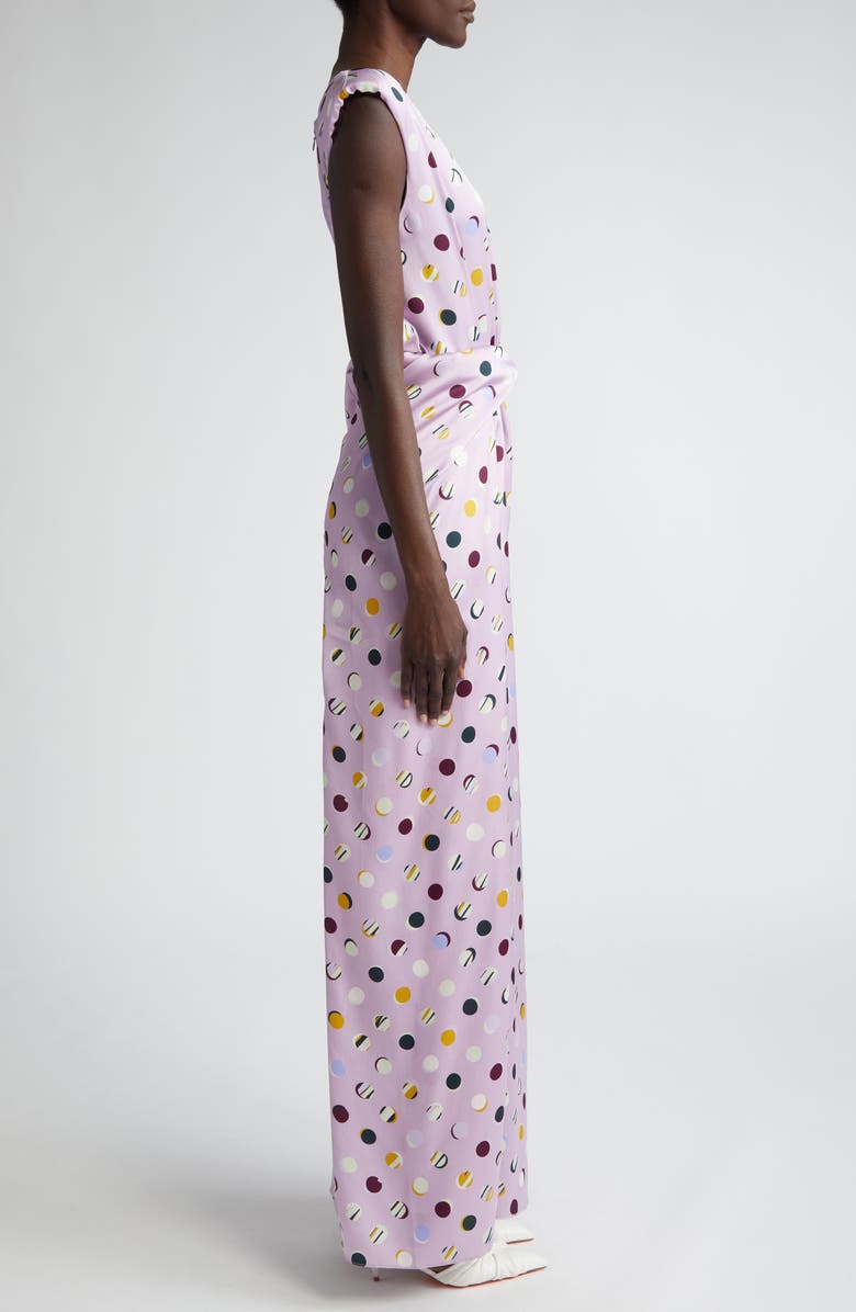 ST. JOHN Collage Dots Sleeveless Maxi Dress, Alternate, color, Amethyst Multi