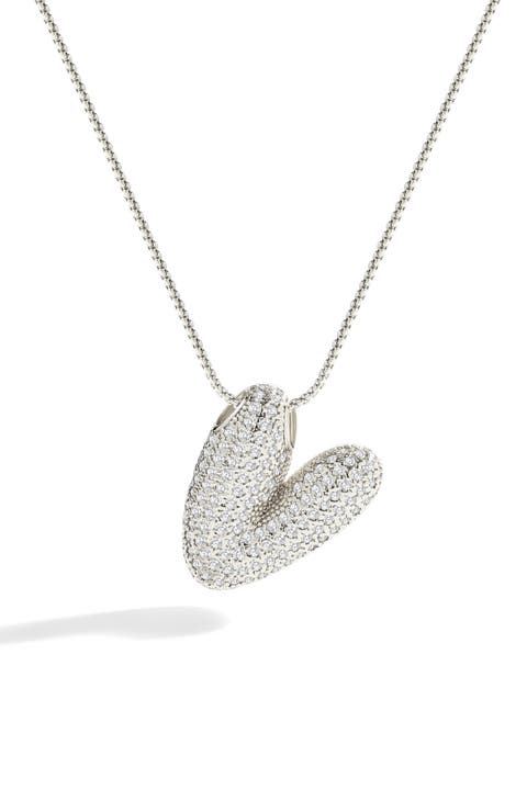 Pave Bubble Initial Necklace