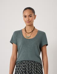 Hush Briar Linen Blend Scoop Neck T-Shirt