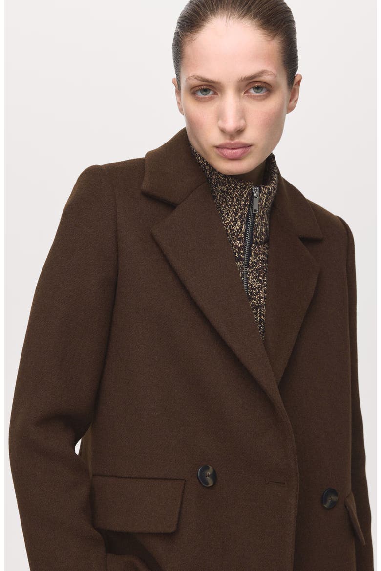 Double Breasted Coat, Alternate, color, CHOCOLATE