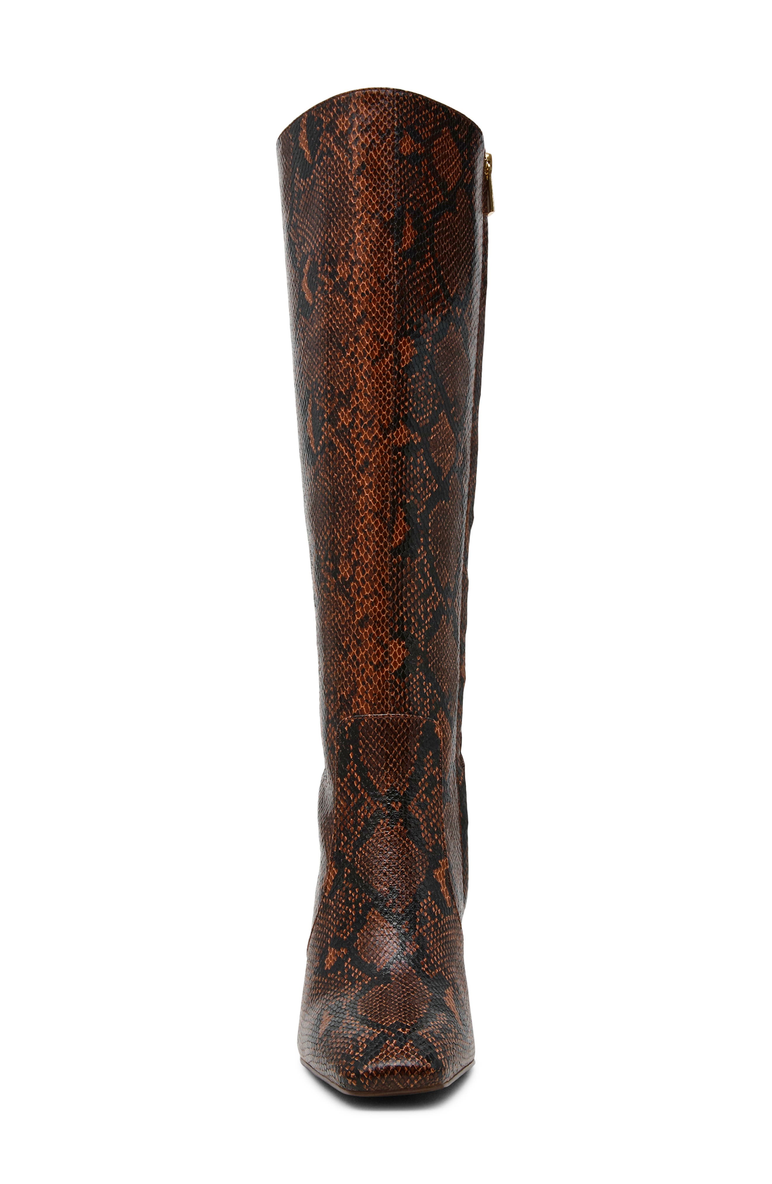 Lovelies Snake Embossed Knee High Boot, Alternate, color, BROWN SNAKE