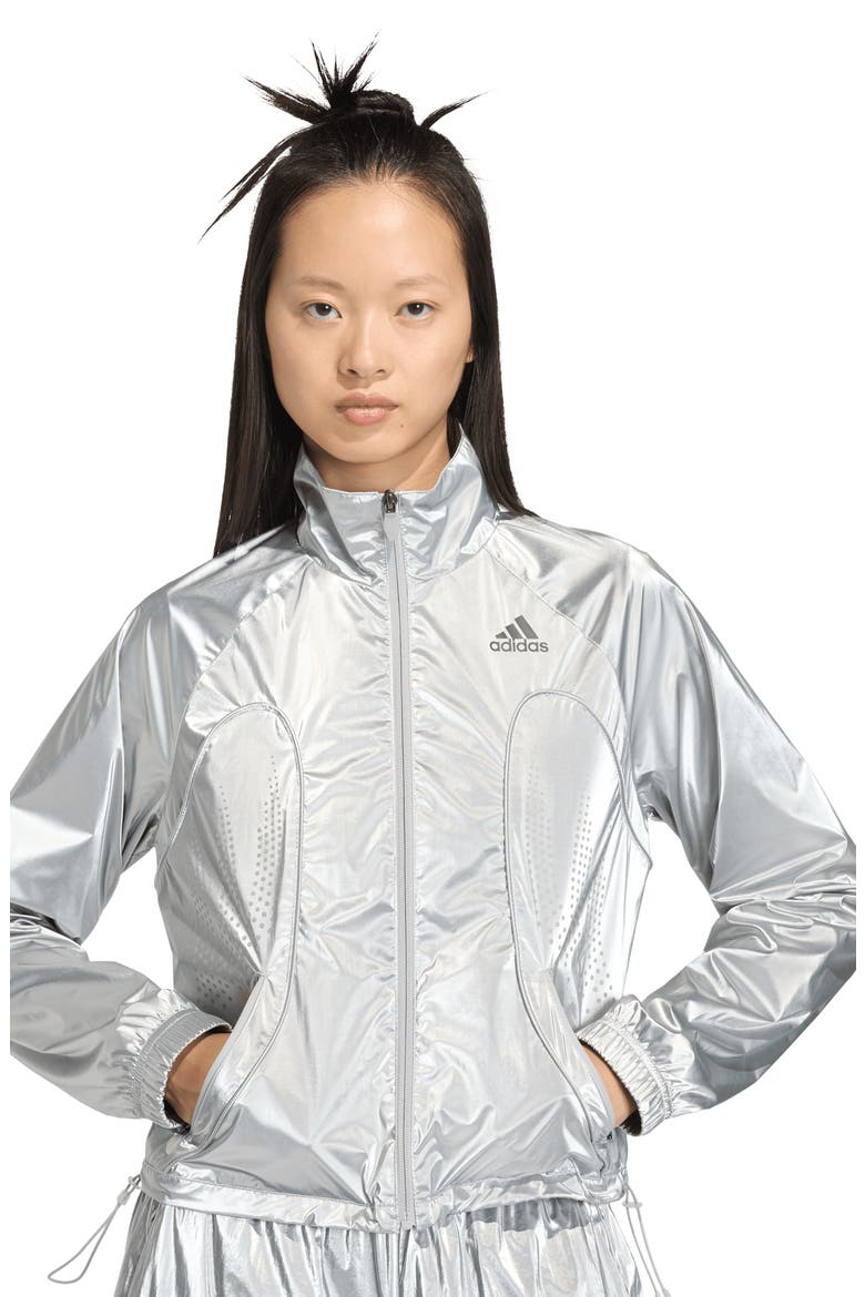 F50 Metallic Track Jacket, Alternate, color, SILVER METALLIC