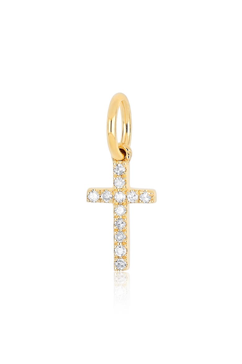 Diamond Cross Charm, Main, color, YELLOW GOLD/ DIAMOND