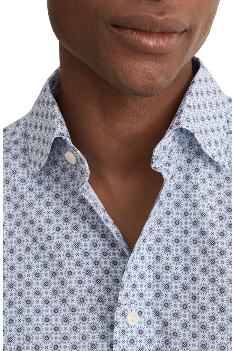Slim Fit Diamond Geometric Print Dress Shirt, Alternate, color, DARK BLUE