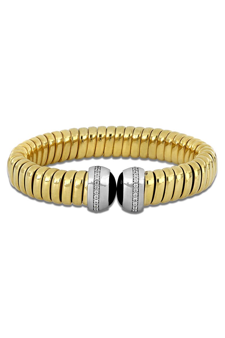 Black Onyx & Cubic Zirconia Bangle Bracelet, Main, color, Black Onyx