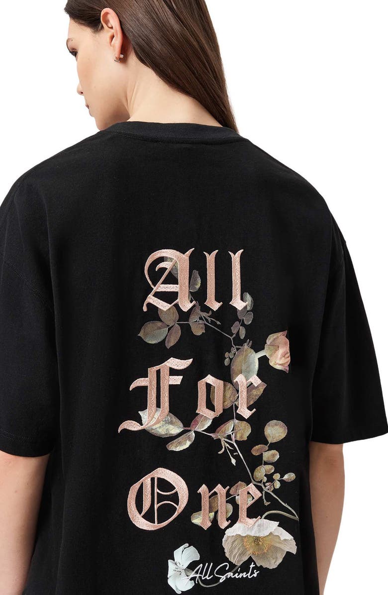 AllSaints Oneness Etta Embroidered Graphic T-Shirt, Alternate, color, Black