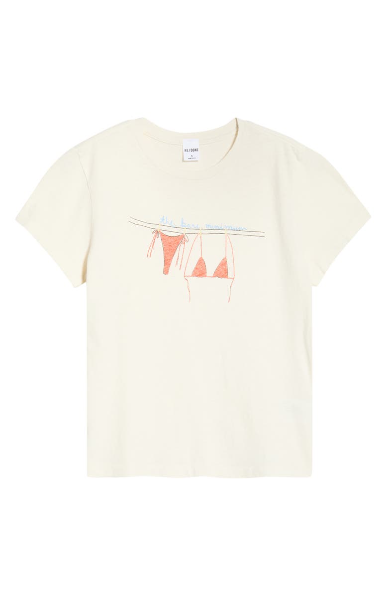 Re/Done Bare Minimum Graphic Cotton T-Shirt, Main, color, Vintagewhite