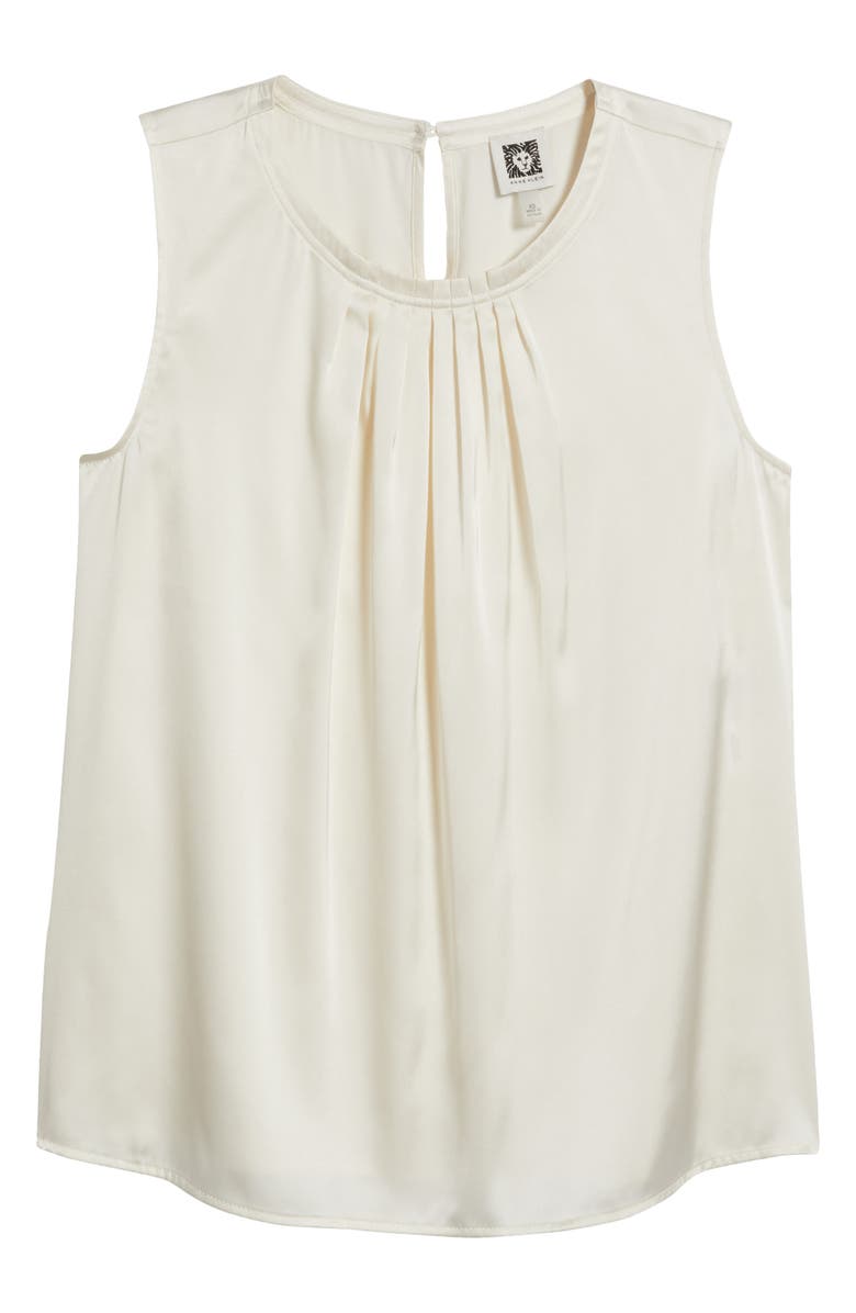 Anne Klein Pleat Neck Sleeveless Top, Alternate, color,