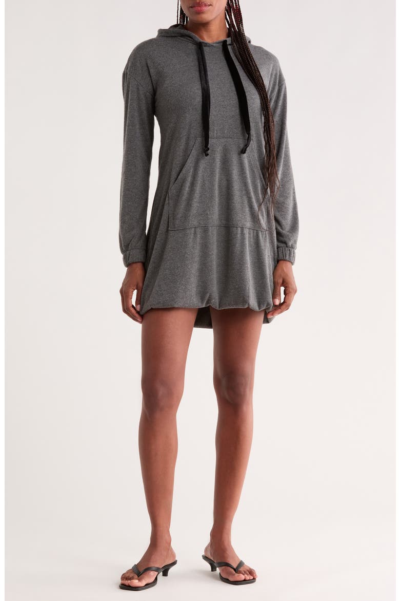 Hooded Sweatshirt Dress, Main, color, HEATHER GREY