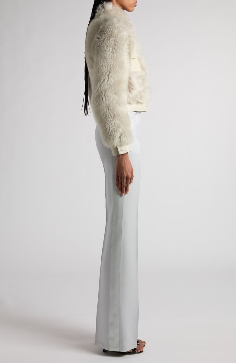 TOM FORD Genuine Shearling & Leather Crop Jacket, Alternate, color, 