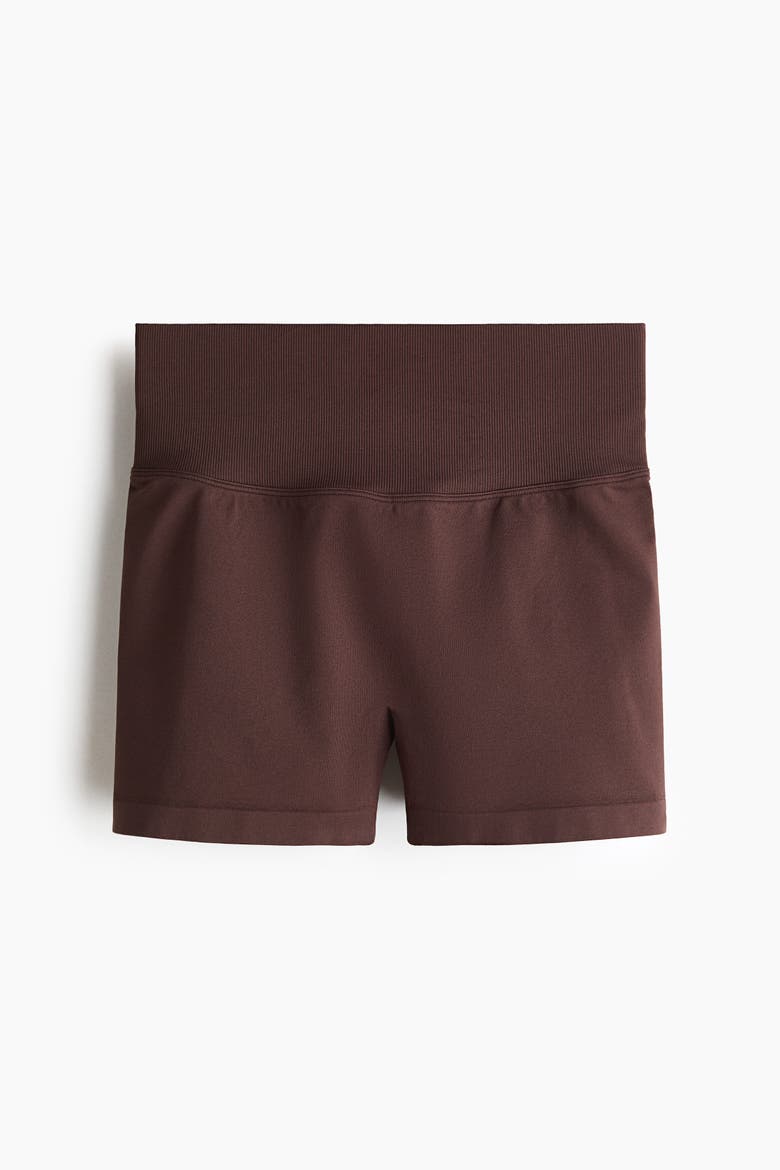 Seamless Scrunch Hotpants With Drymove, Alternate, color, Choco mocha