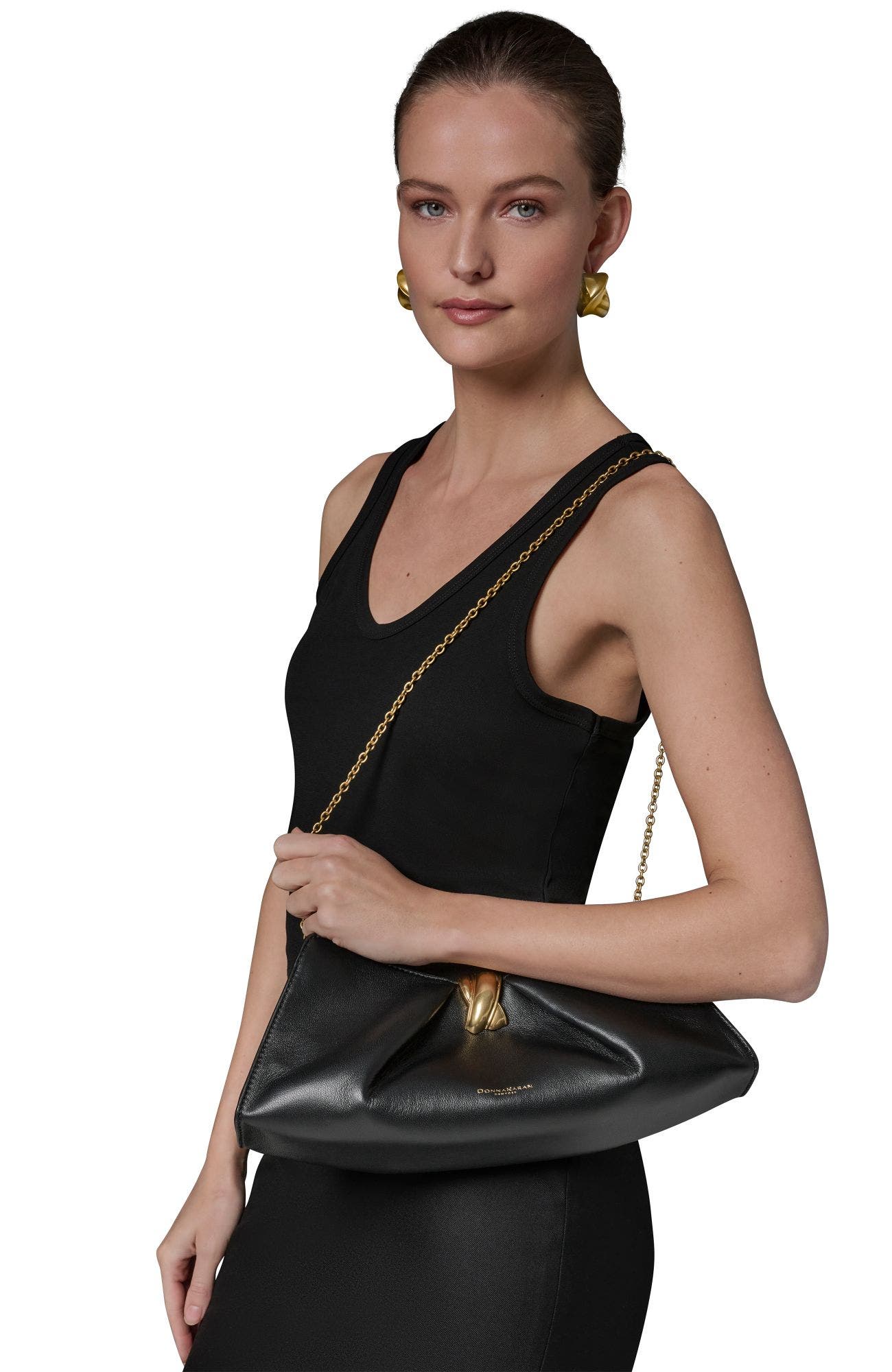 Cashmere Clutch, Alternate, color, Black/Gold