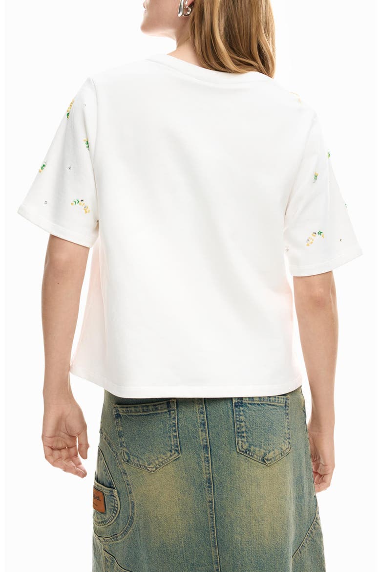 Logo Appliqué T-Shirt, Alternate, color, OFF WHITE