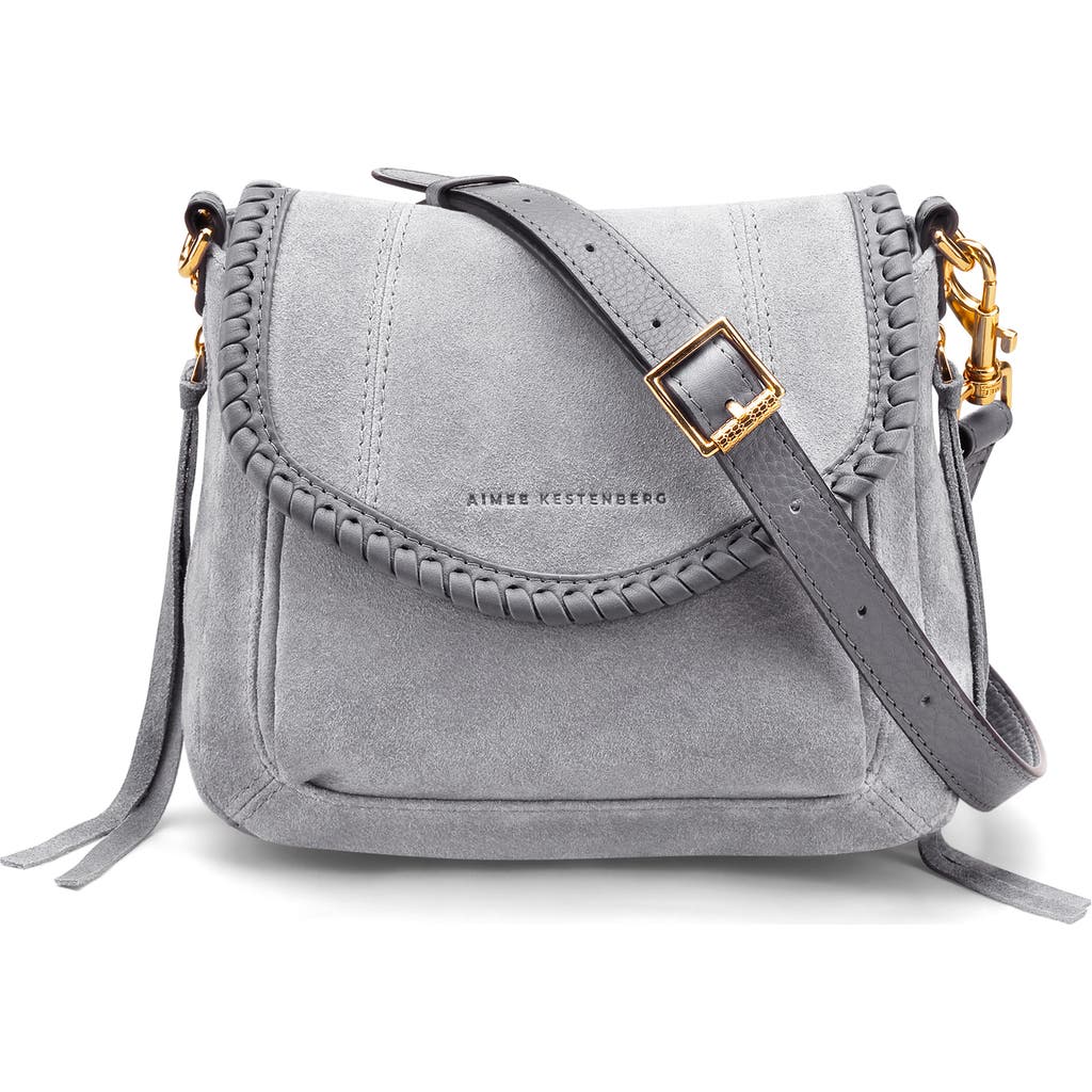 Aimee Kestenberg Mini All For Love Convertible Leather Crossbody Bag In Cement Suede