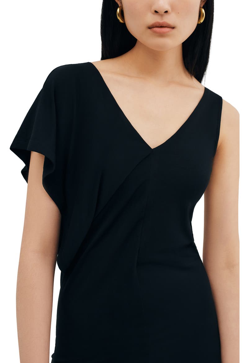 Tulum Asymmetric Maxi Dress, Alternate, color, BLACK
