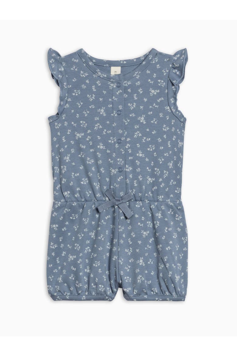 Organic Amelia Romper, Alternate, color, Isla Floral / Sea + Ivory
