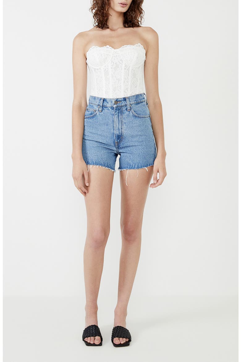 Oskar Strapless Lace Bodysuit, Alternate, color, ORCHID WHITE