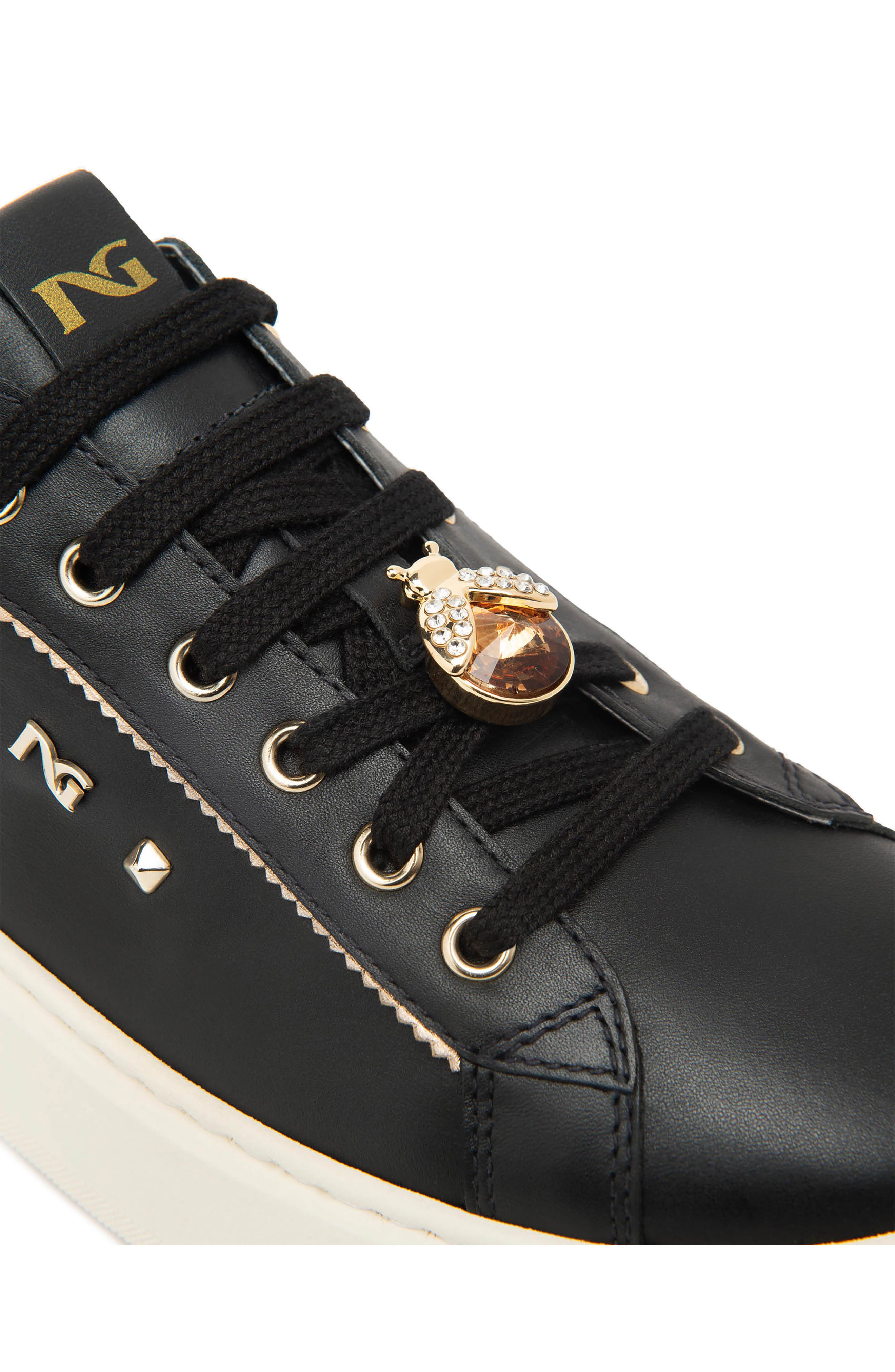 NeroGiardini Studded Platform Sneaker, Alternate, color, Black