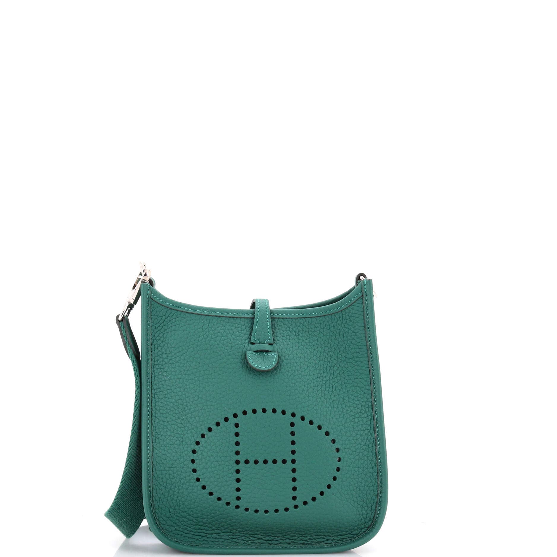 Pre-Owned Hermes Evelyne Bag Gen III Clemence TPM, Main, color, Malachite