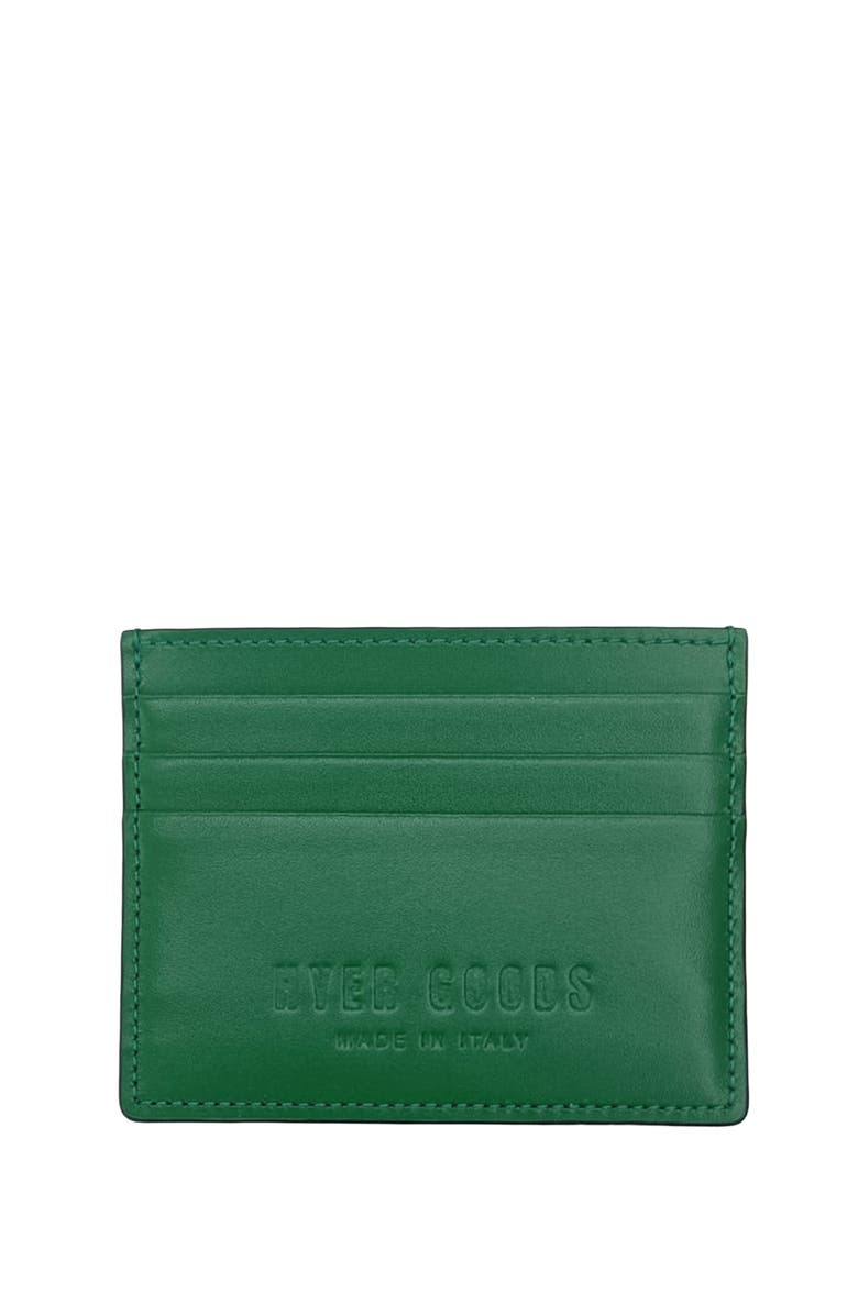 HYER GOODS Upcycled Italian Leather Certo Card Wallet, Main, color, Green