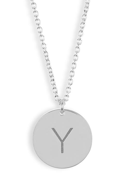 Initial Disc Pendant Necklace