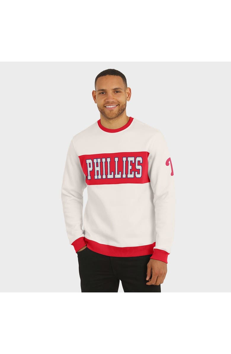Darius Rucker Collection by Fanatics Men's Darius Rucker Collection by Fanatics  Cream Philadelphia Phillies Colorblock Crewneck Sweatshirt, Alternate, color, Cream