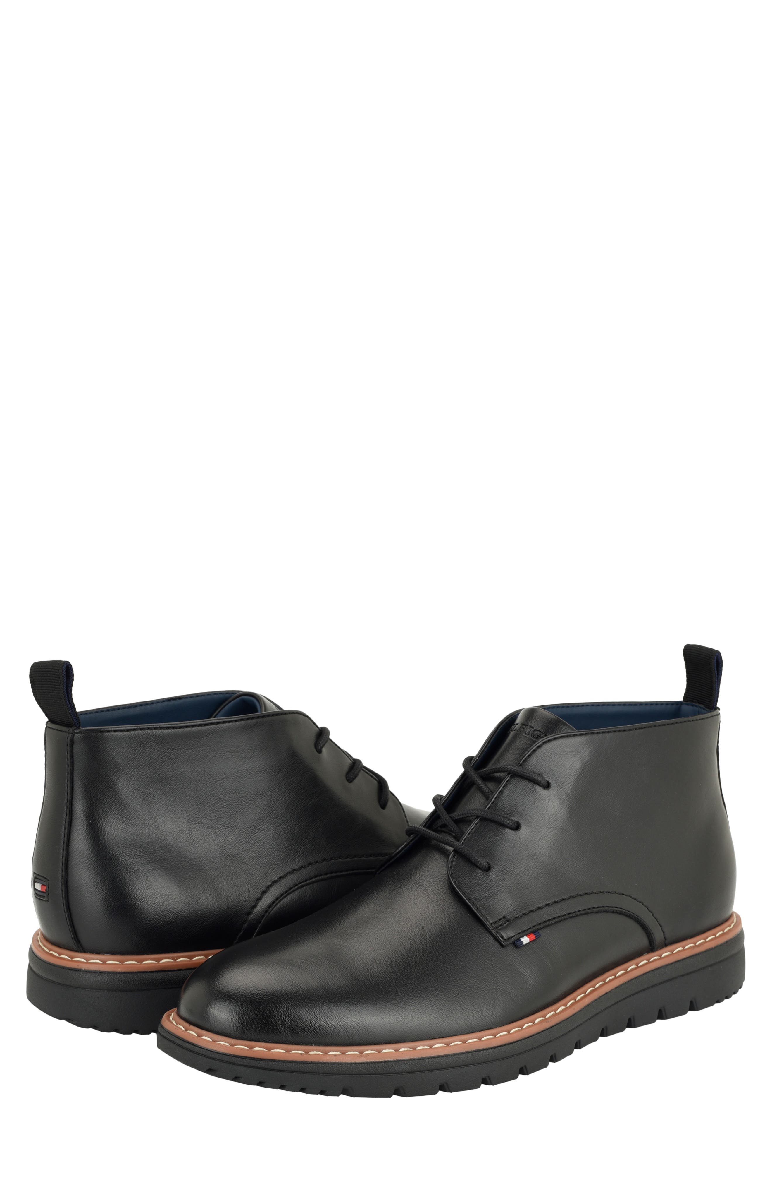 Voxer Faux Leather Chukka Boot, Alternate, color, BLACK