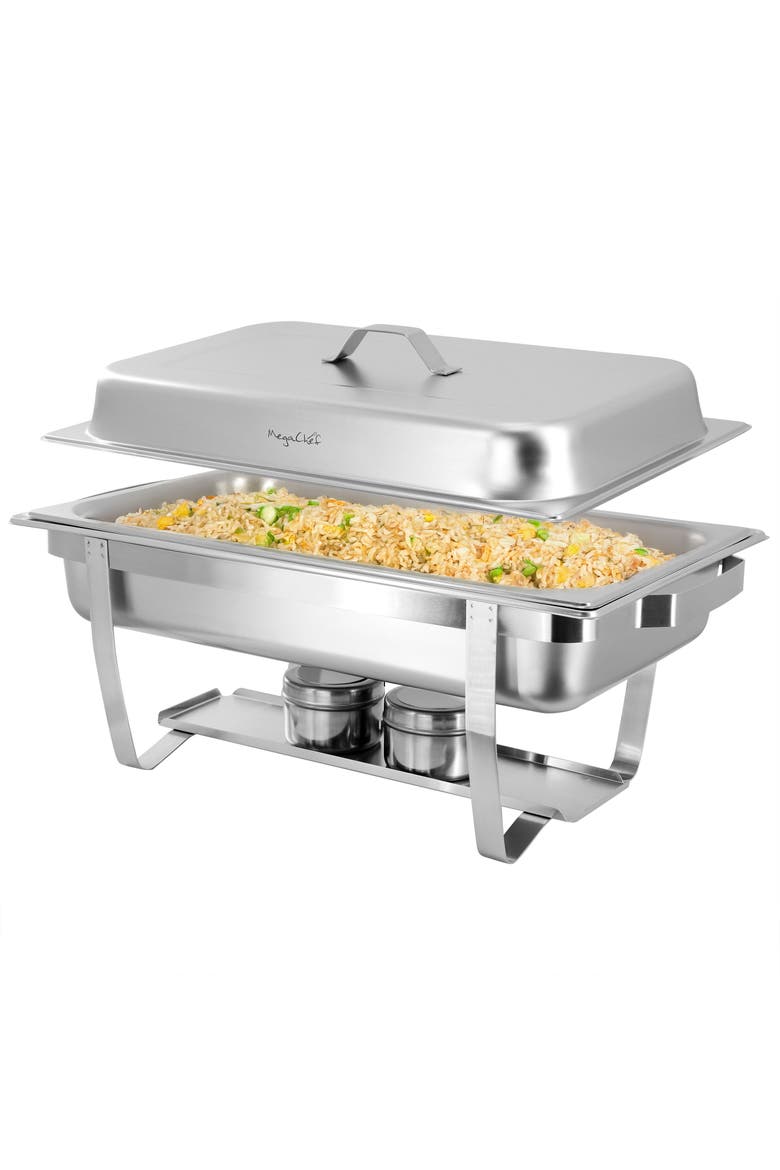 9.5 Quart Stackable Stainless Steel Chafing Dish, Main, color, Silver