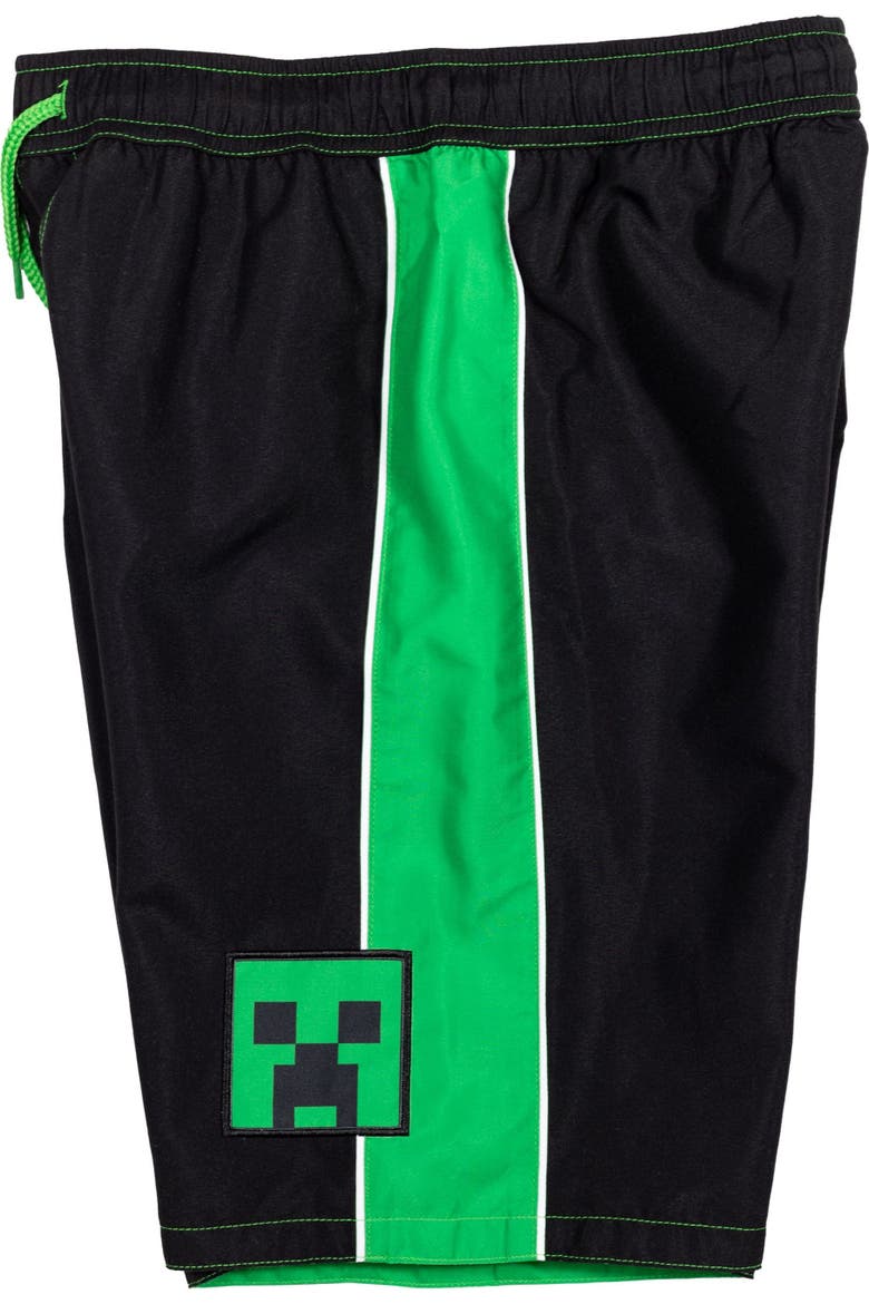 Swimwear 2-piece Rash Guard And Swim Trunks Set (little Kid & Big Kid), Alternate, color, Creeper Green Black