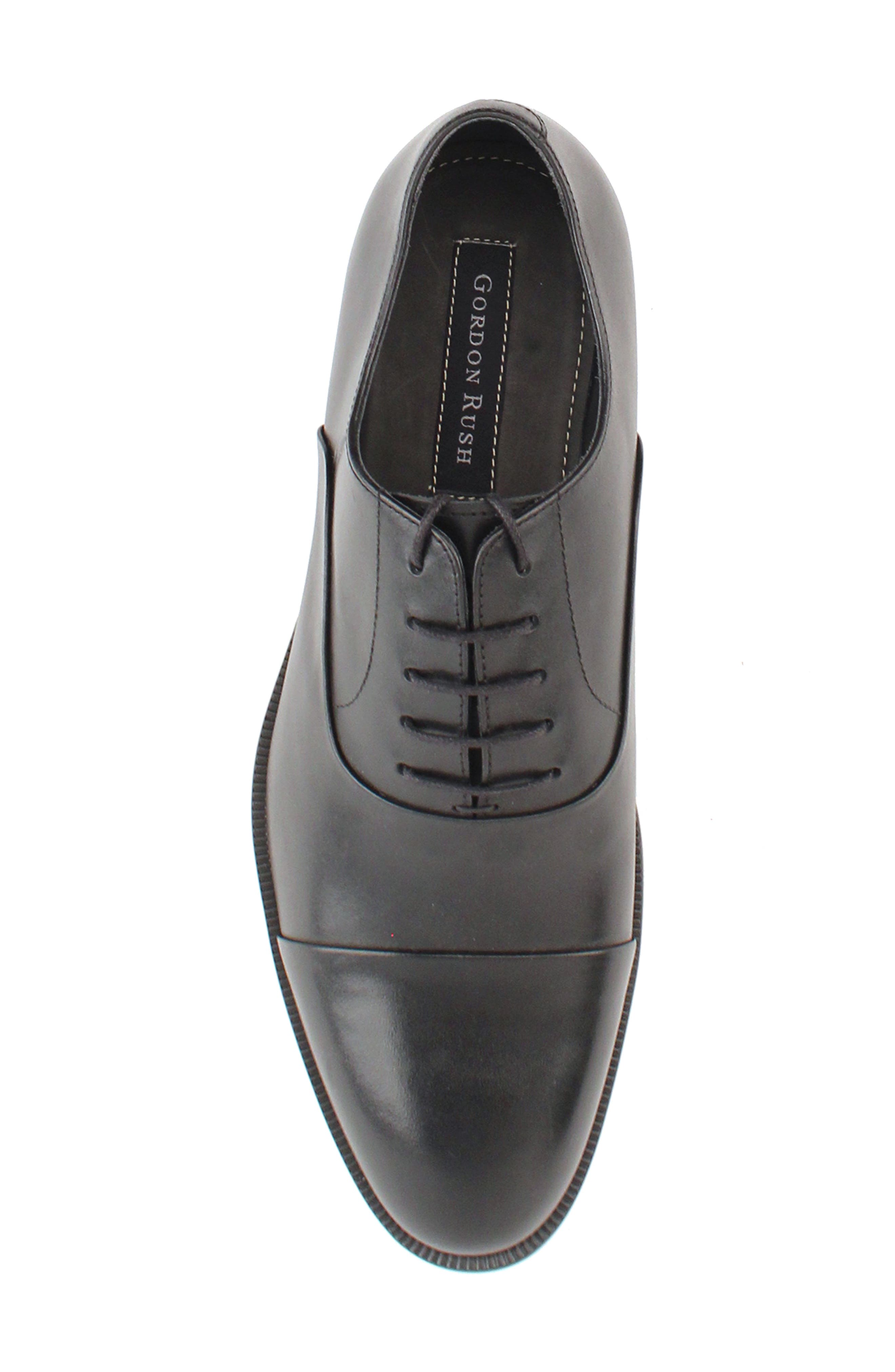 Gordon Rush Douglas Cap Toe Oxford, Alternate, color, Black Leather