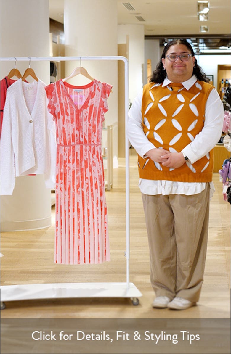 Fit & Flare Knit Midi Dress, sales video thumbnail