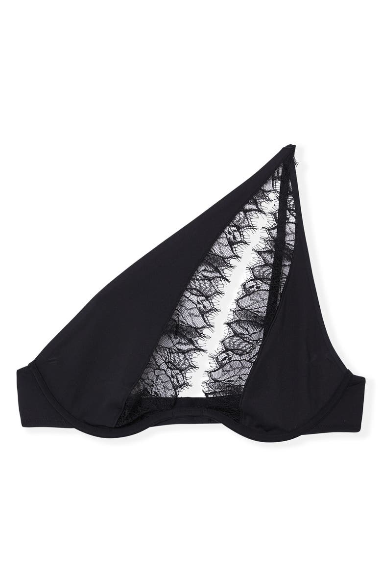 Etam Mysterieuse One-Shoulder Bra, Alternate, color, Black