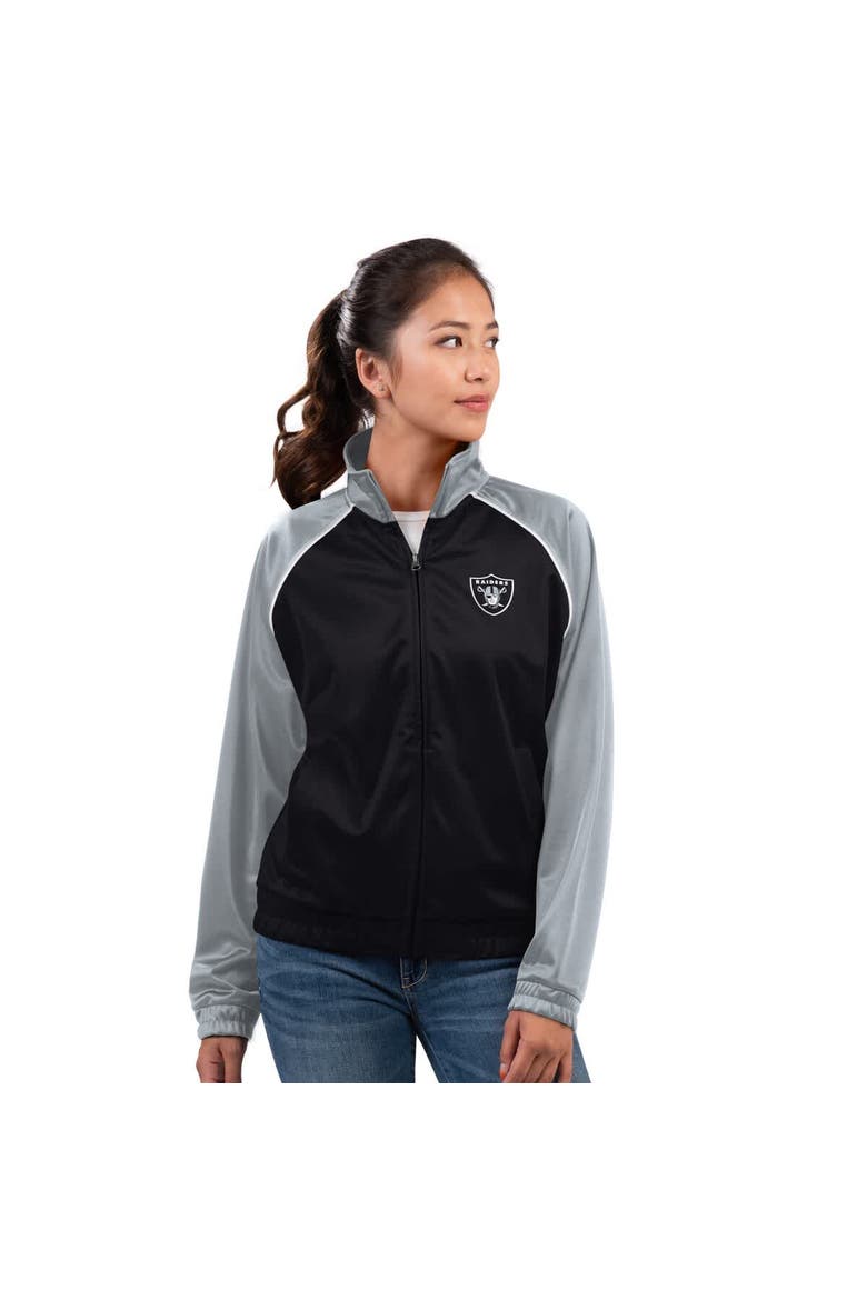 Women's G-III 4Her by Carl Banks Black Las Vegas Raiders Replay Full-Zip Track Jacket, Main, color, Black