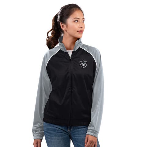 Women's G-III 4Her by Carl Banks Black Las Vegas Raiders Replay Full-Zip Track Jacket