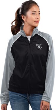 G-III 4HER BY CARL BANKS Women's G-III 4Her by Carl Banks Black Las Vegas Raiders Replay Full-Zip Track Jacket