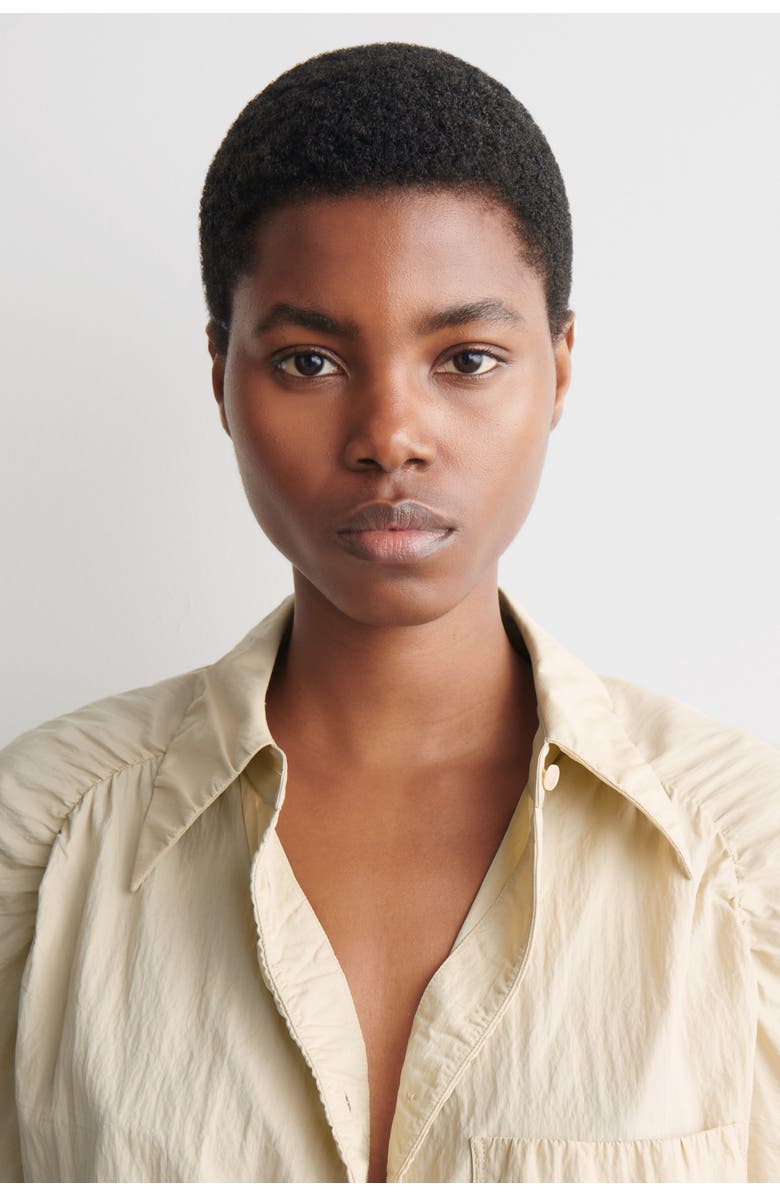 COS Crinkled-Silk Shirt, Alternate, color, Light Beige