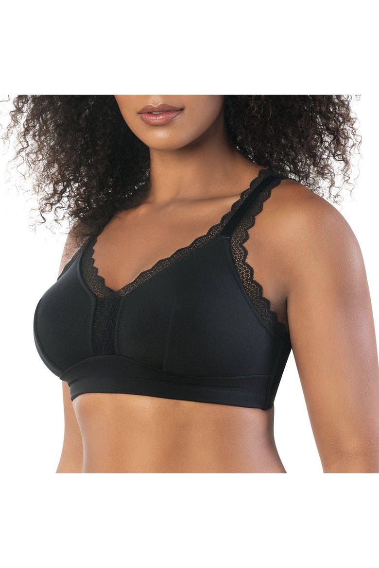 Dalis Wire-Free Bralette, Alternate, color, Black