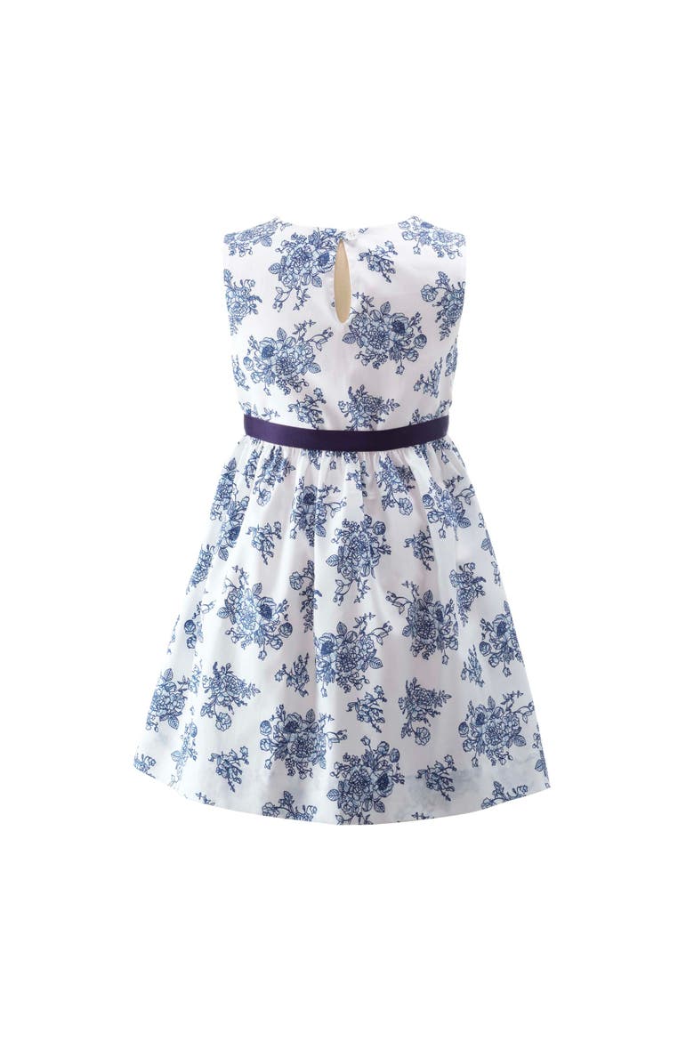 Floral Toile Dress, Alternate, color, Navy
