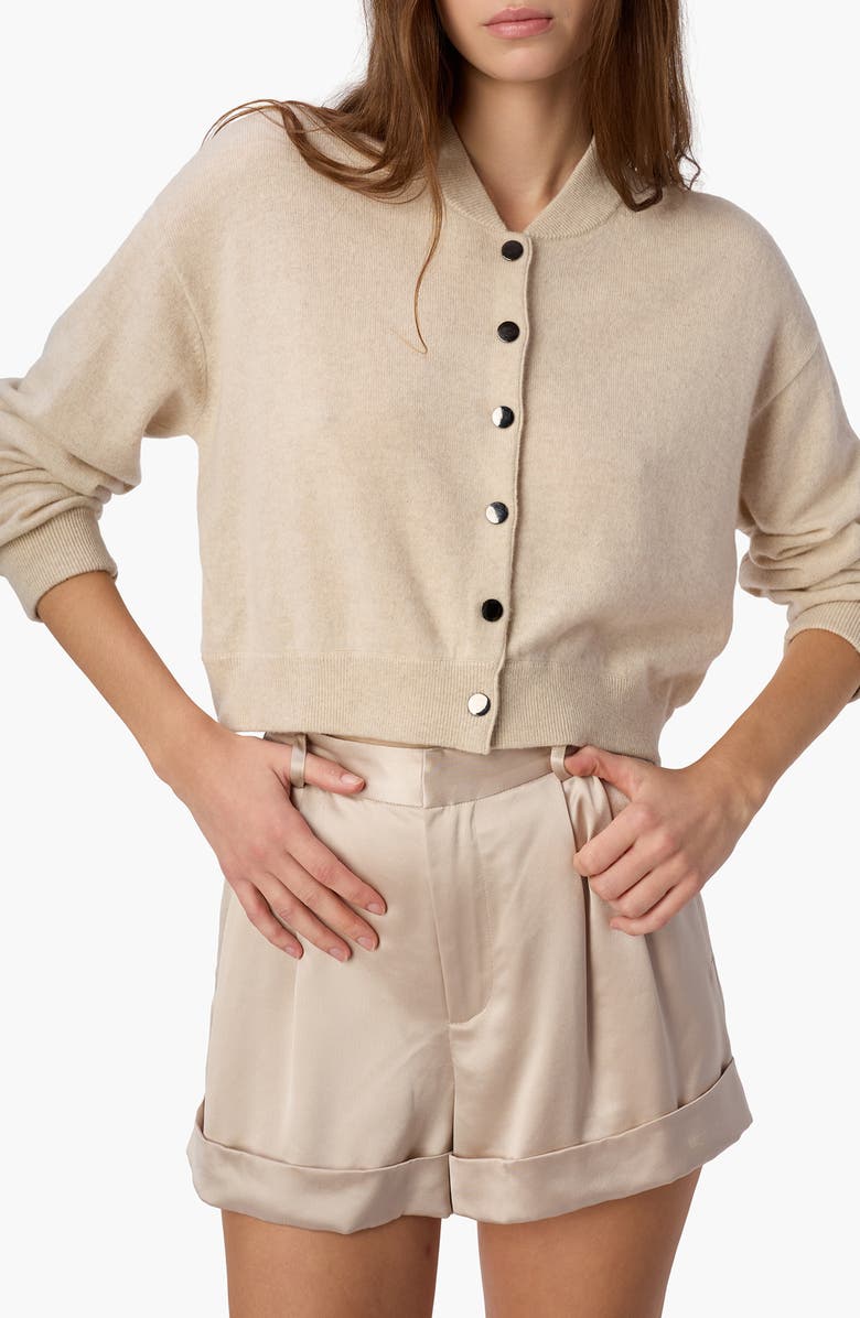 CAMI NYC Marcela Boxy Cashmere Cardigan, Main, color, Bone